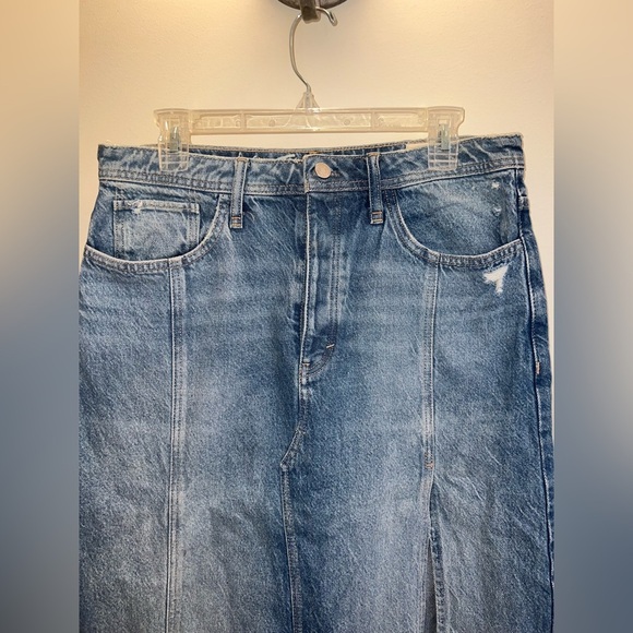 Free People We The Free Distressed Blue Denim Skirt | NWOT - Picture 8 of 8